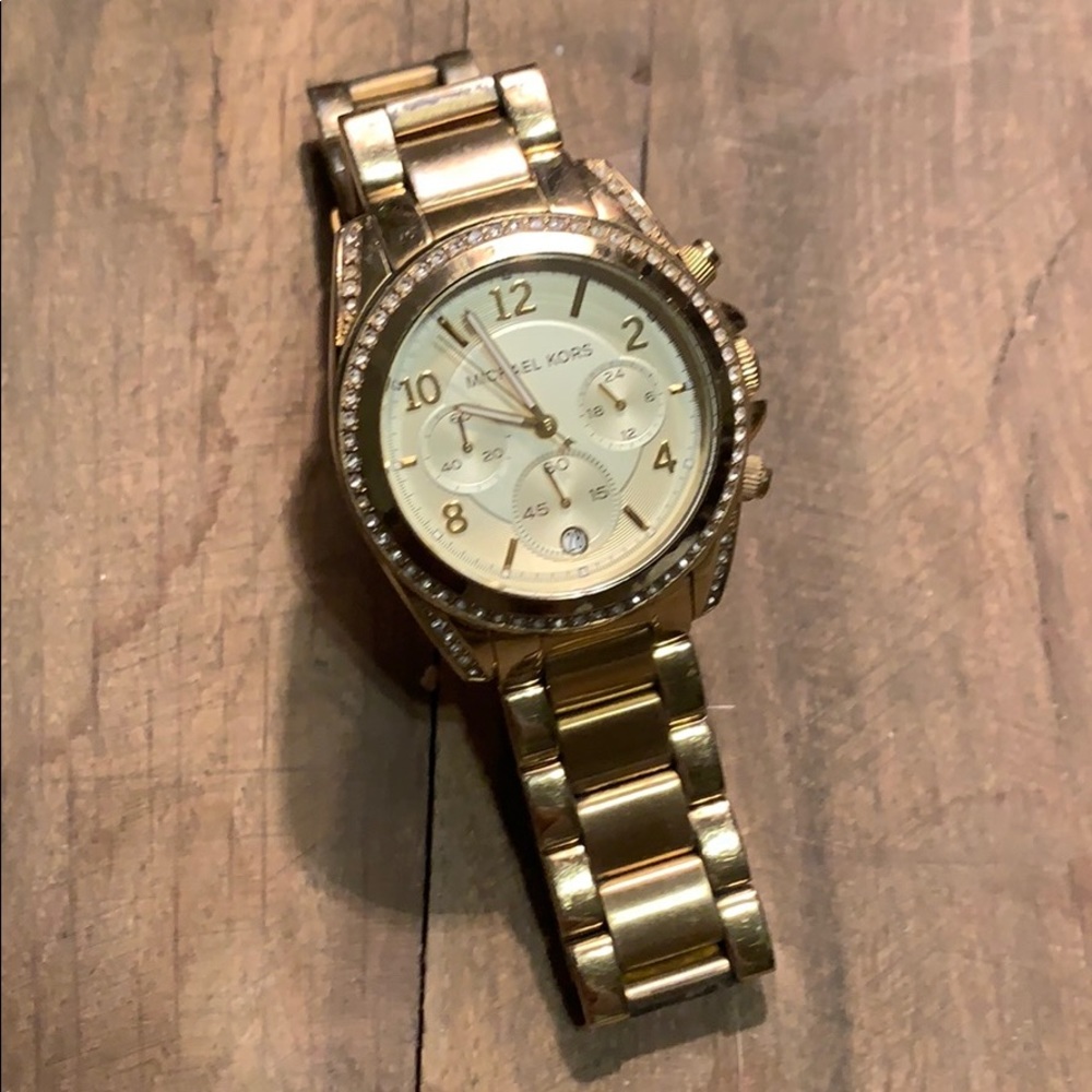Michael Kors yellow gold diamond watch